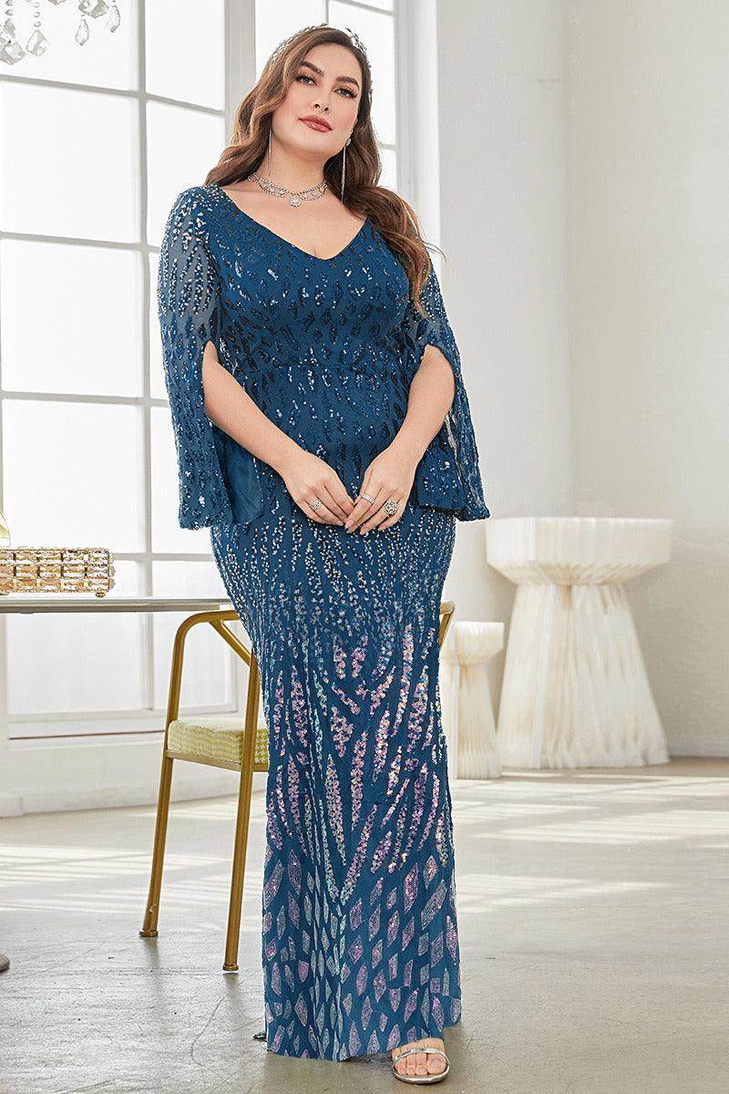 Sheath-column floor length sequined dress 760744990416 - COCOMELODY